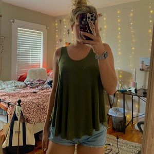Green Flowy Tank